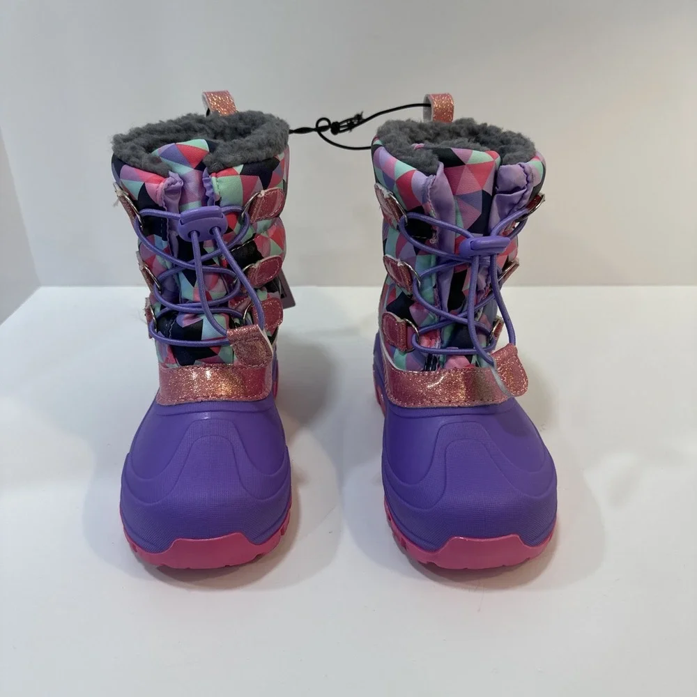 Member's Mark Kids Girl Easy On Bungee Laced Snow Boot size 11/12 NWT READ